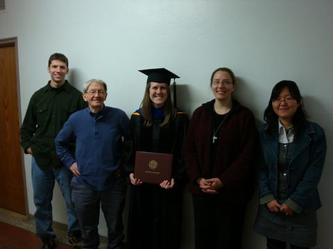 PER folks on Jennifer Docktor's Graduation (left-right): Andy, Paul, Jen, Brita, Qing